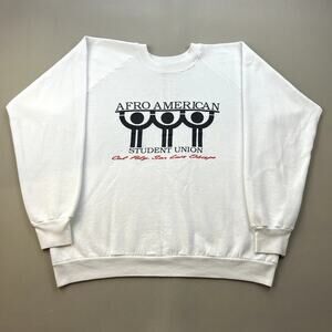 Vintage Cal Poly SLO Sweatshirt Adult Large White San Luis Obispo Afro American